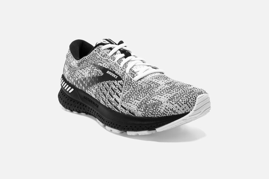 Adrenaline GTS 21 Road Brooks Running Shoes NZ Womens - White/Grey/Black - VMOEXG-150